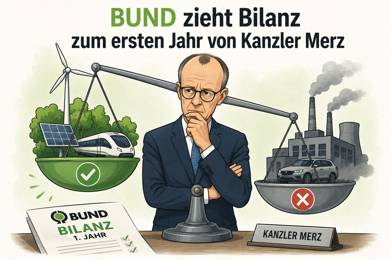 BUND zieht Bilanz zum ersten Jahr von Kanzler Merz